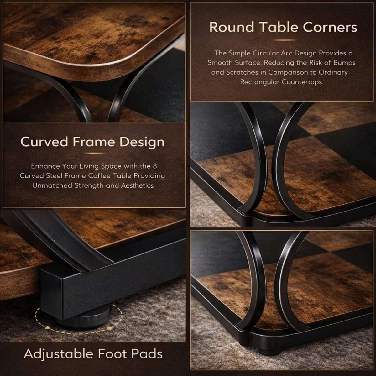 The Hudson Block Coffee Table | Industrial-Rustic Tiered Square