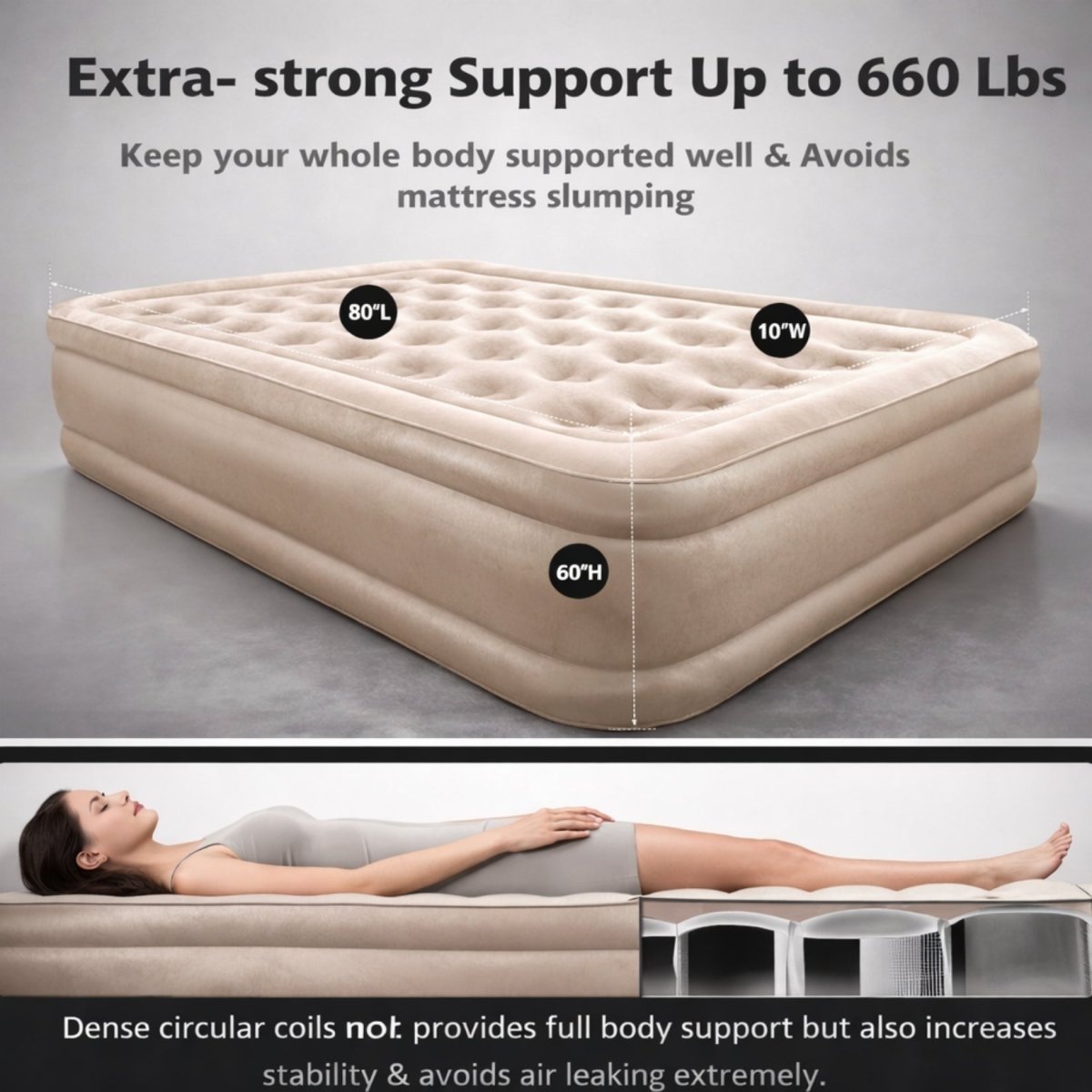 The Cloud-Coil Guest Reserve | Premium Tufted Air Mattress