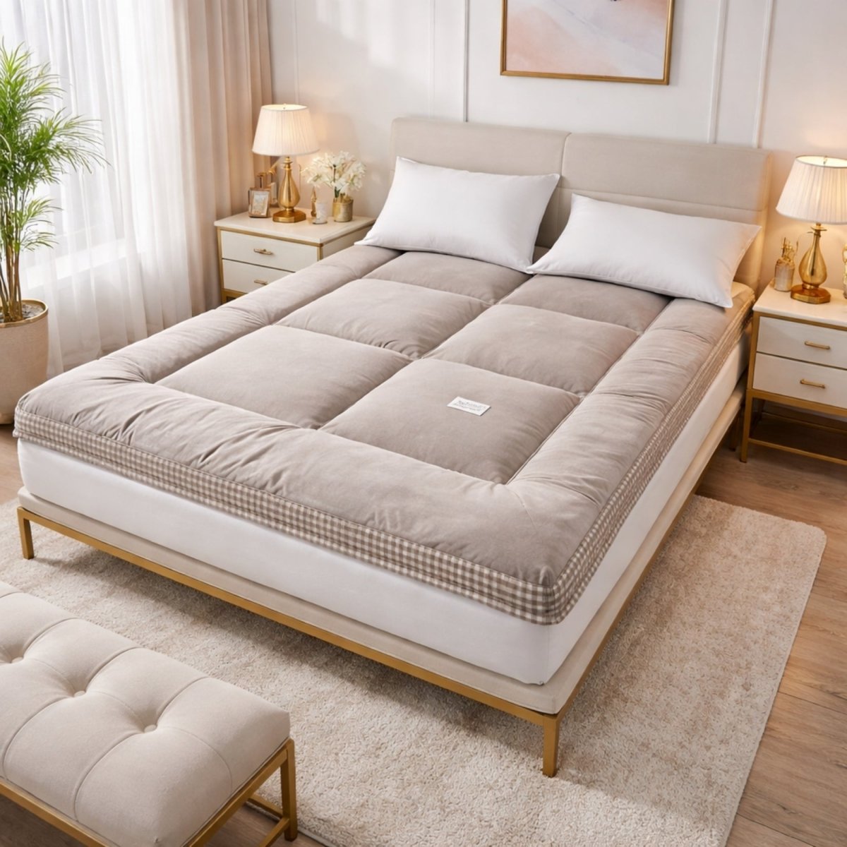 The Haven Floor Bed | 4-Inch Plush Quilted Roll-Up Futon