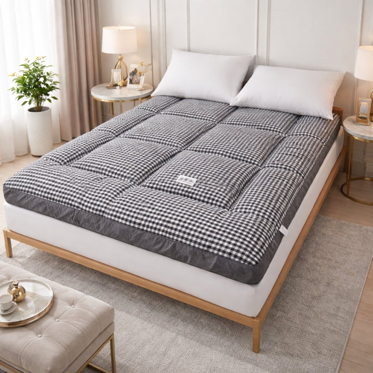 The Haven Floor Bed | 4-Inch Plush Quilted Roll-Up Futon