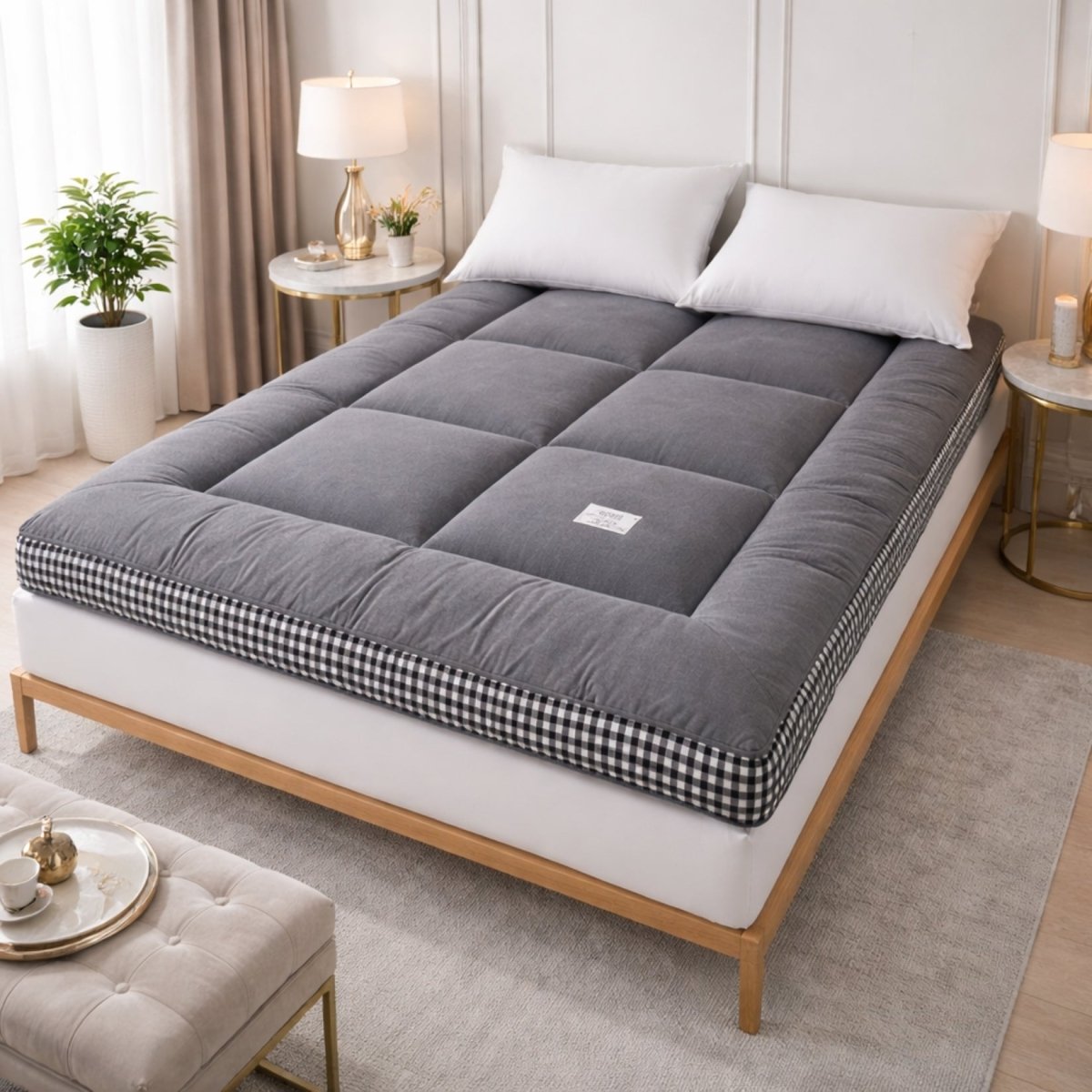 The Haven Floor Bed | 4-Inch Plush Quilted Roll-Up Futon