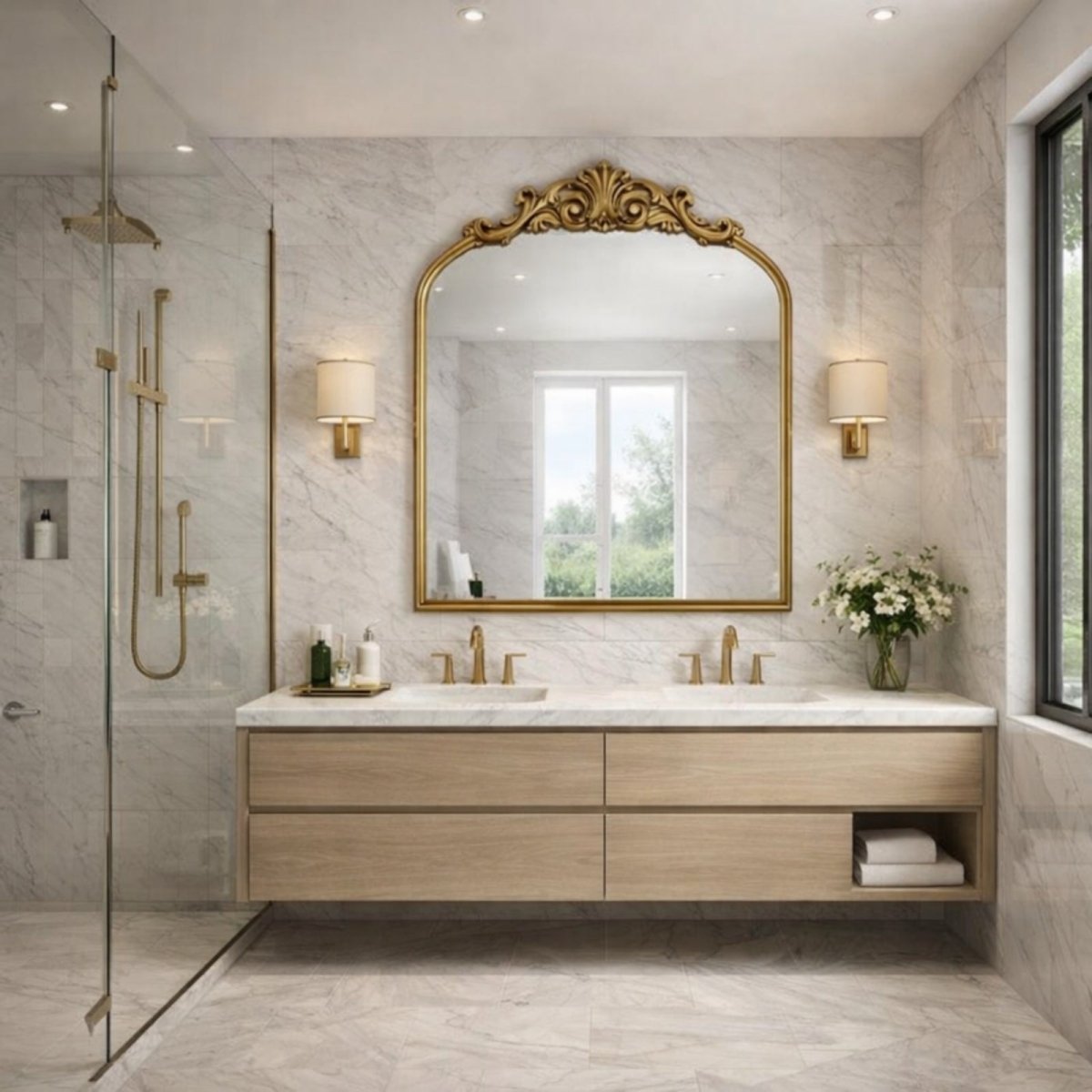 The Aveline Estate Mirror | Vintage-Baroque Arched Statement