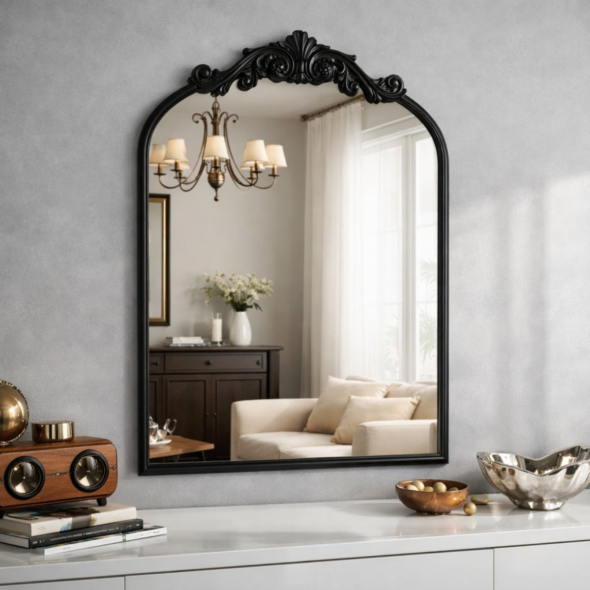 The Aveline Estate Mirror | Vintage-Baroque Arched Statement
