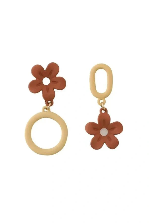 Flower Dual Tone Earrings