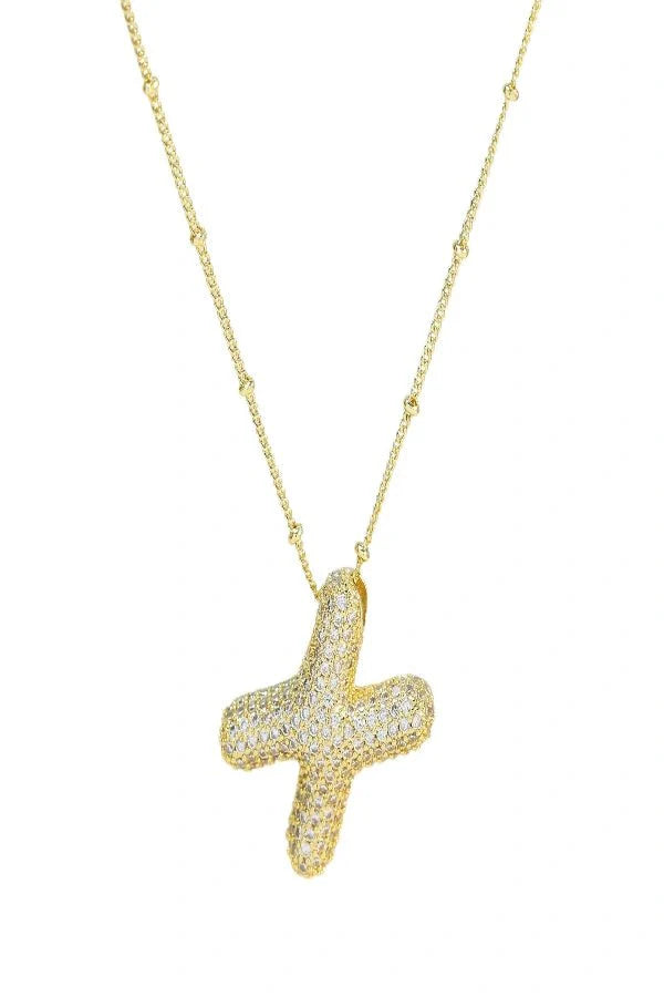 Savannah Diamond Bubble Letter Necklace