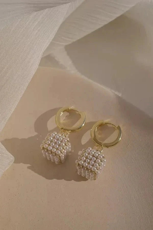 Pearl Cube Earrings