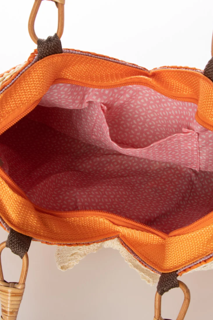 Rainbow Stripe Straw Bag