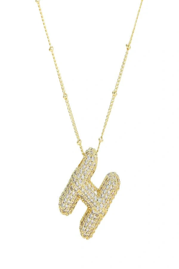 Savannah Diamond Bubble Letter Necklace