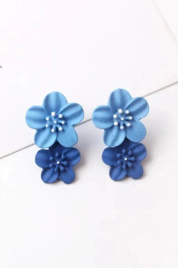 Flower Dual Tone Earrings