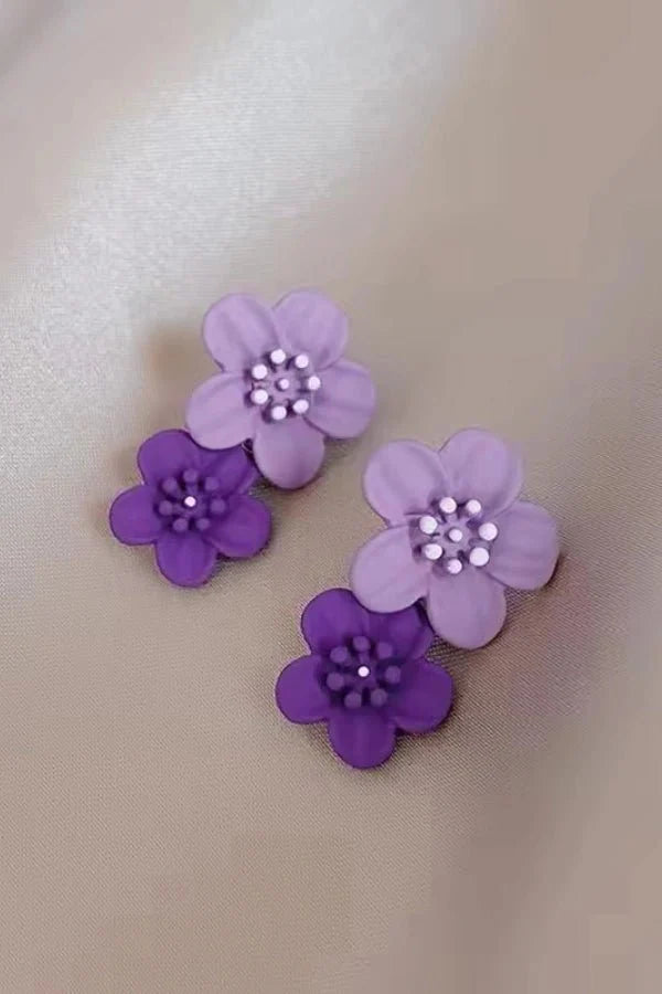 Flower Dual Tone Earrings