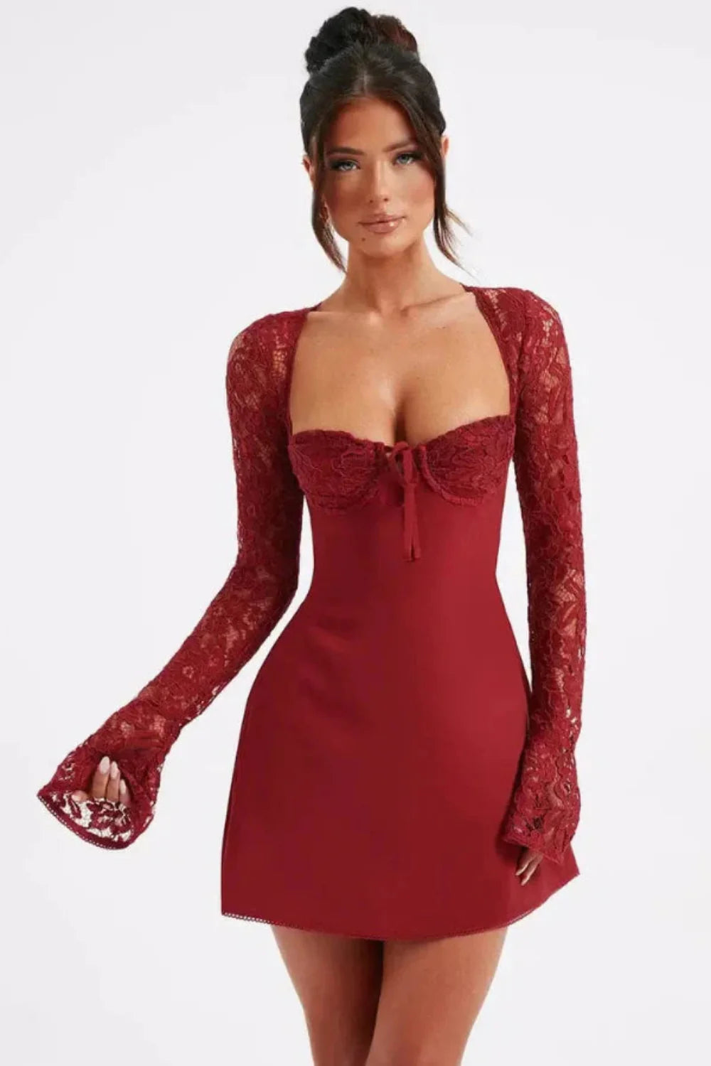 crimson cocktail dress Sleeveless Midi Ira Dress in Crimson Satin | XL