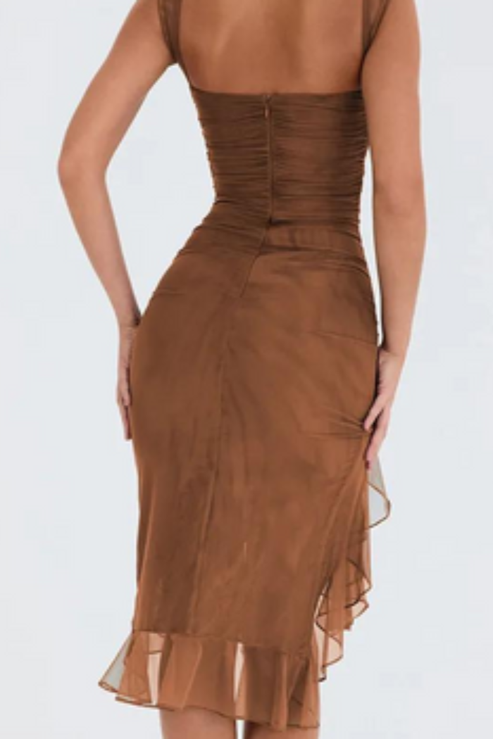 Charlotte ruffle midi dress