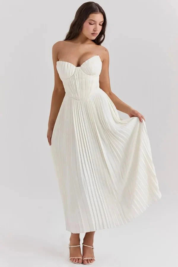 white midi dress for rehearsal dinner Shop Elegant Dresses **Occasion Ideal for rehearsal dinners Rehearsal Dinner Dresses for the