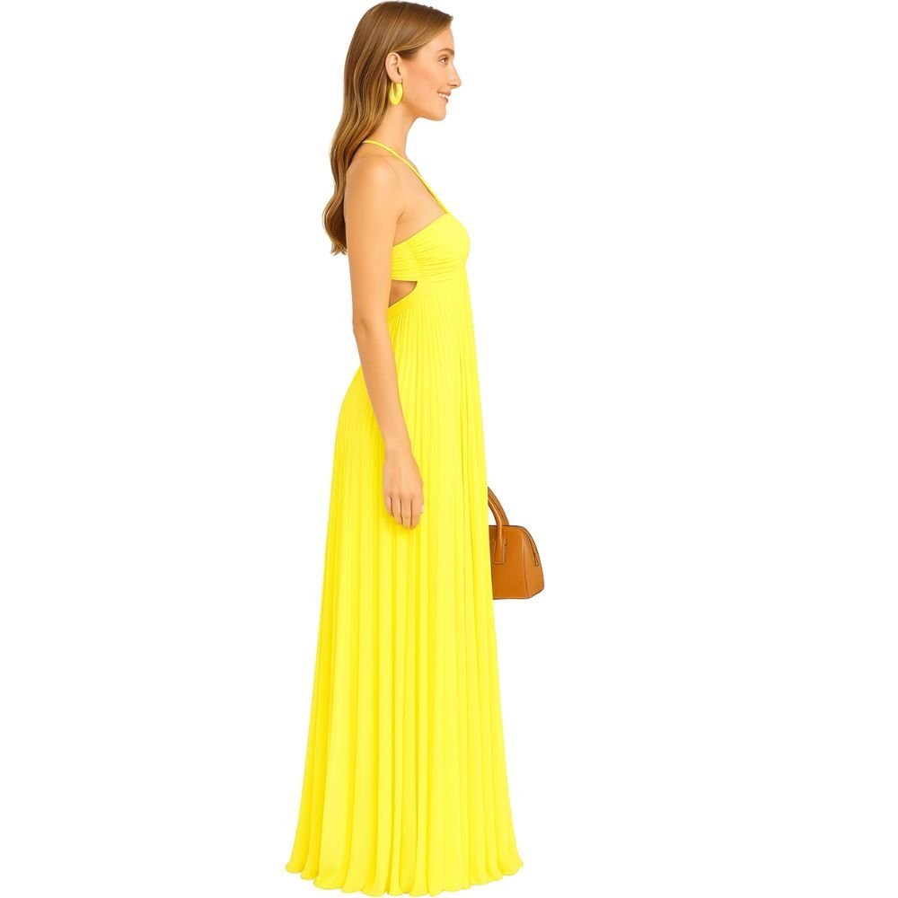 Kouvr Pleated Halter Maxi Dress Back View