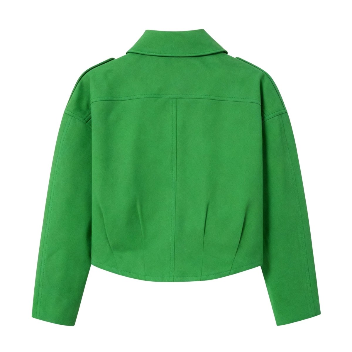 Kouvr Fashion cropped suede Keilani jacket in Green.