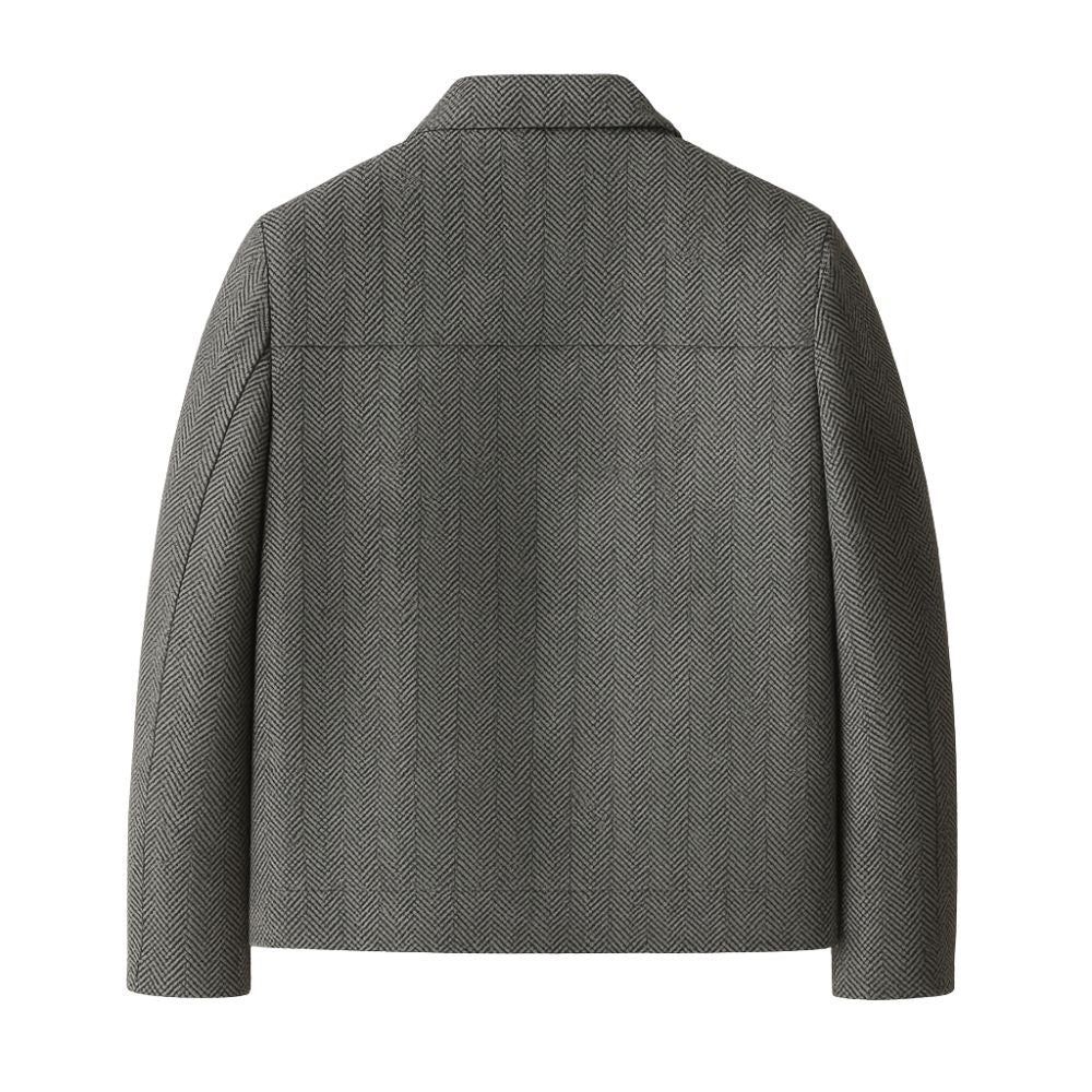 Gray kouvr textured jacket on a white background