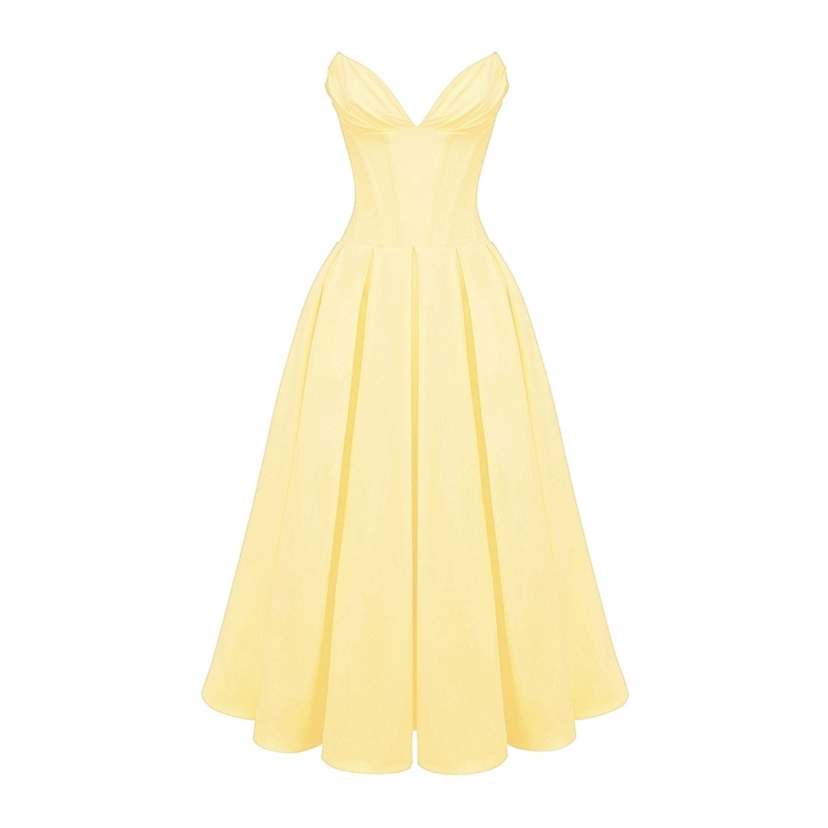 Yellow dress on a white background