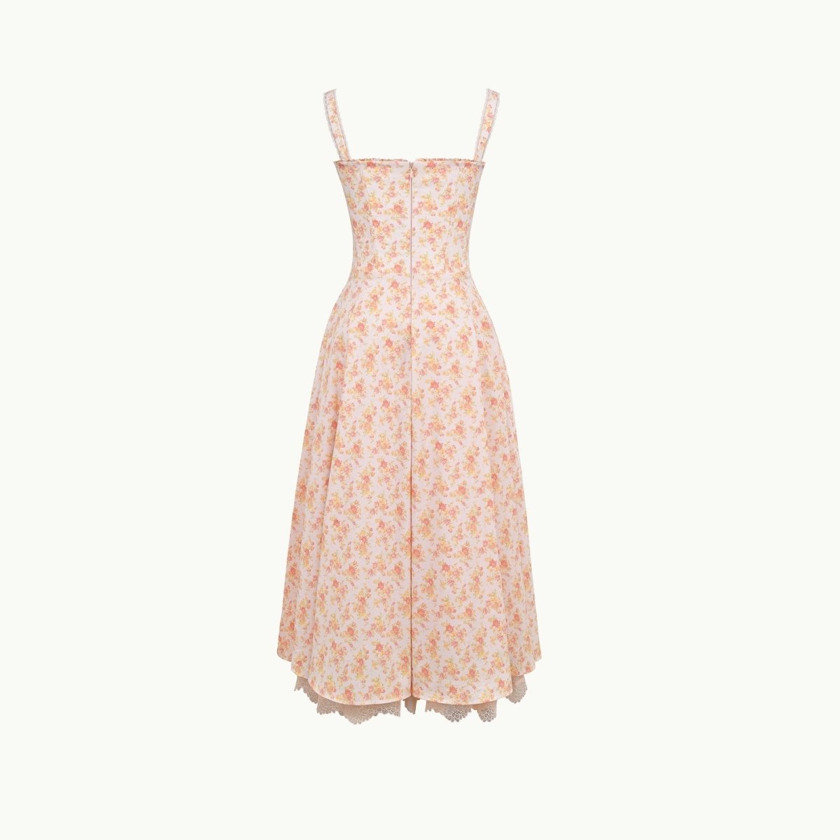 Peach Floral dress on a white background
