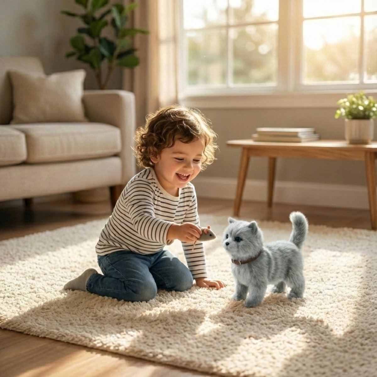 Realistic British Shorthair Robot Kitten – Grey Electronic Cat | Walks, Meows & Wags Tail