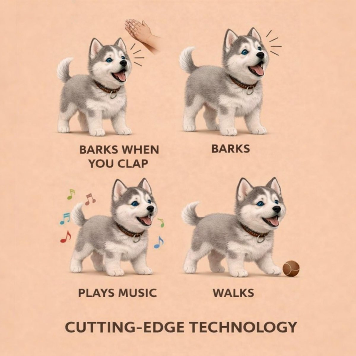 Interactive Walking Husky Puppy – Realistic Barking & Moving Electronic Robot Dog Toy