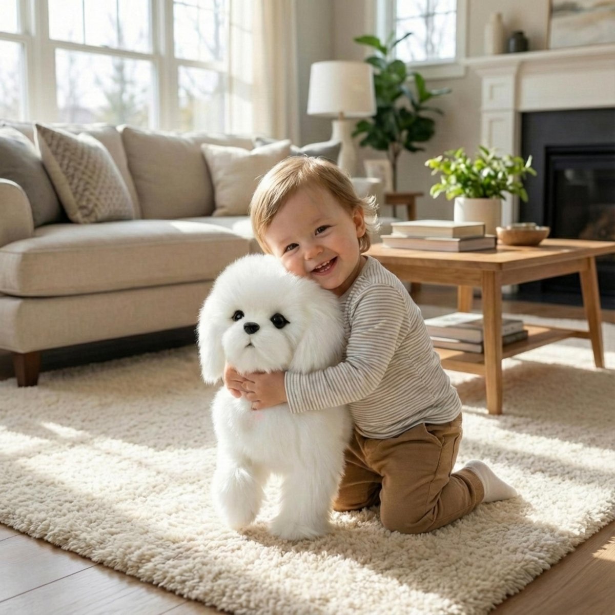 Interactive Realistic Robot Maltese Puppy Toy Plush Companion