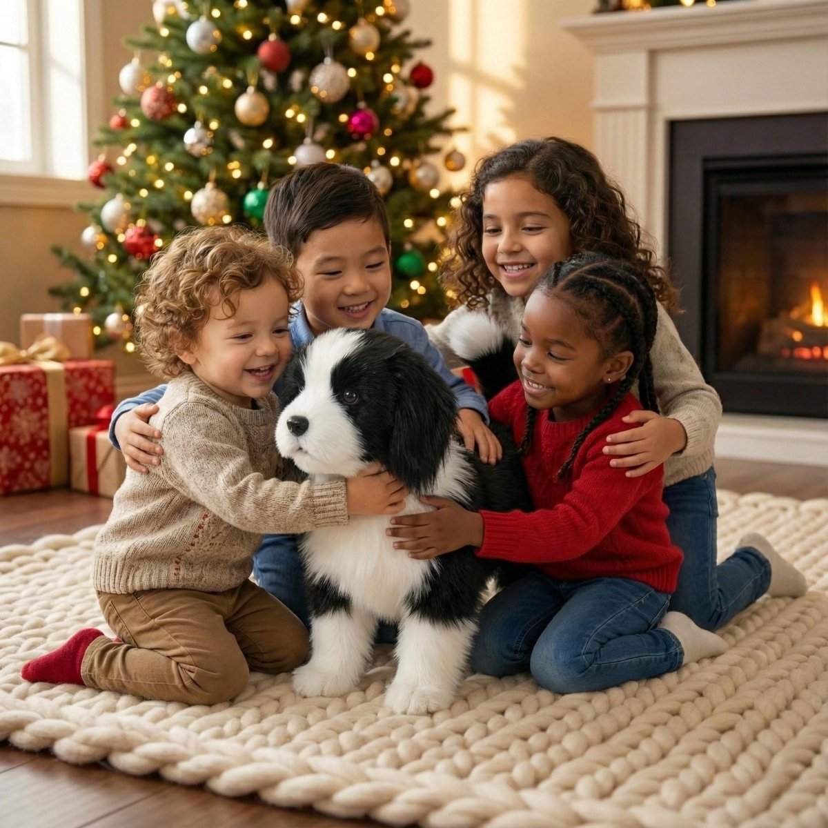 Interactive Realistic Border Collie Robot Puppy – Lifelike Walking, Barking & Sitting Electronic Dog Toy