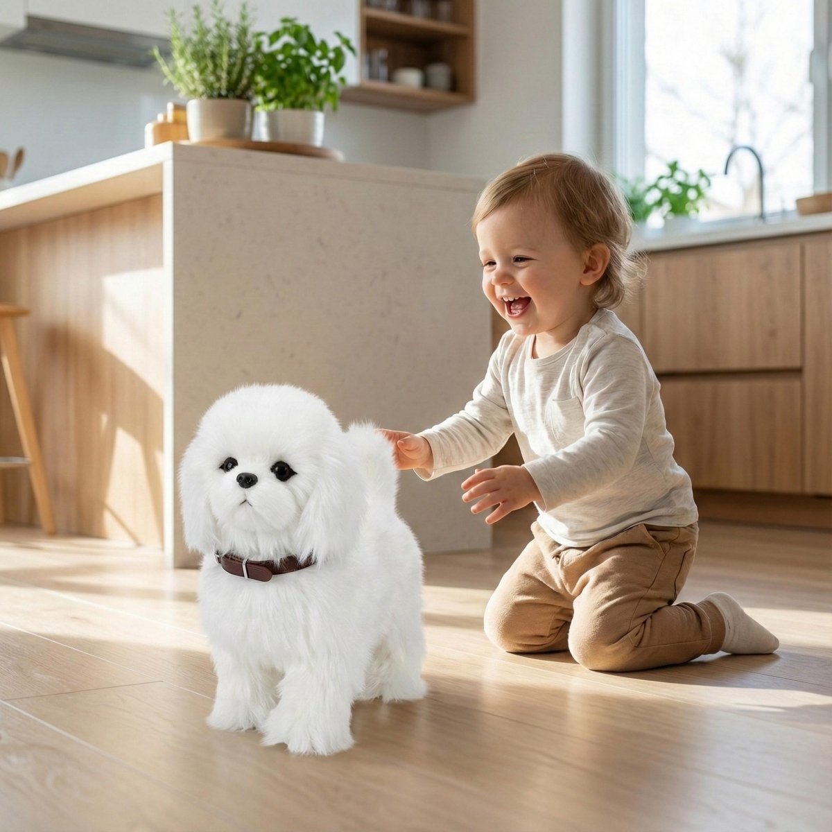 Interactive Realistic Robot Maltese Puppy Toy Plush Companion