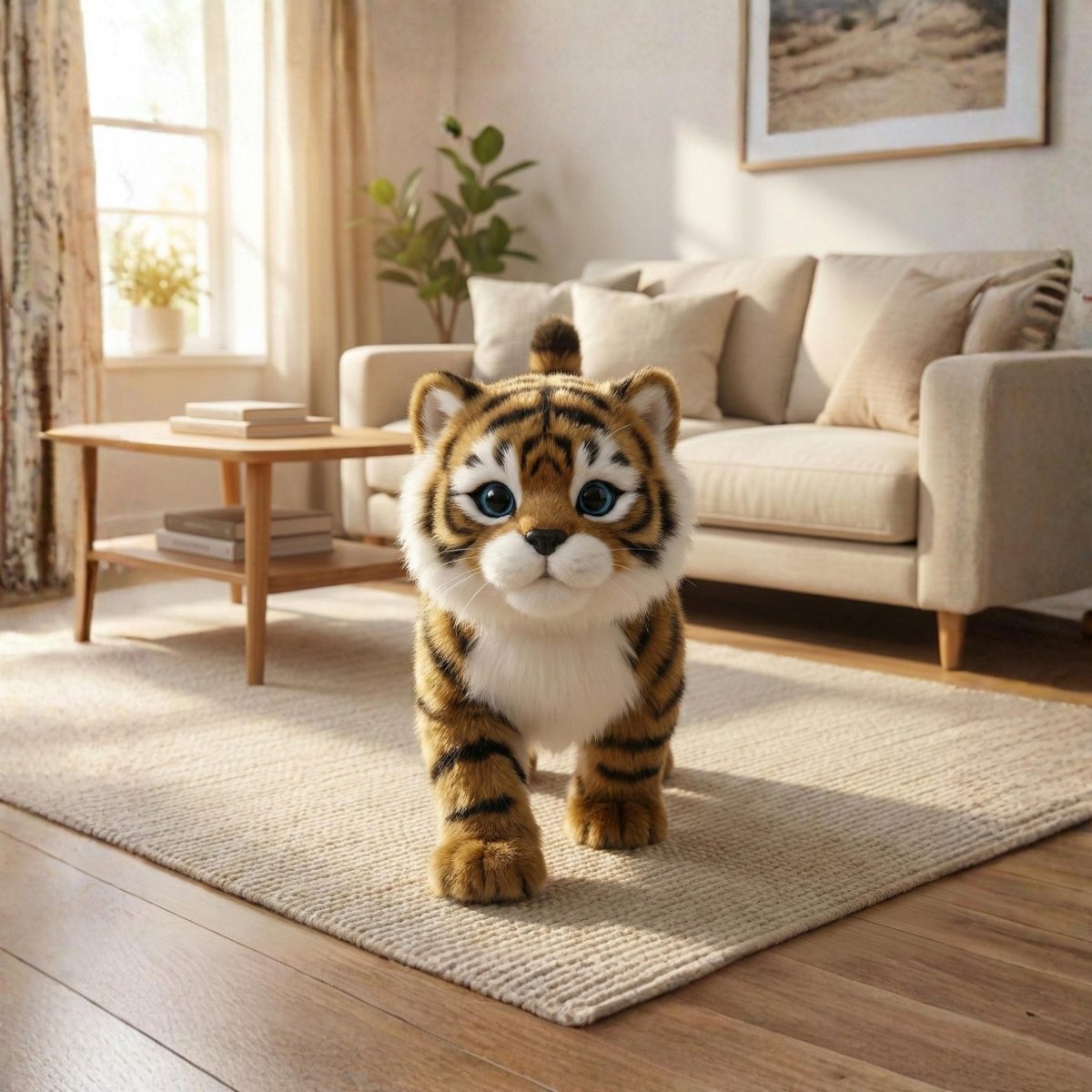 Realistic Interactive Robot Tiger Cub – Walking & Meowing Electronic Kitten Pet Toy