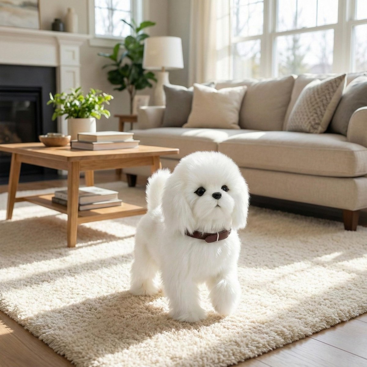 Interactive Realistic Robot Maltese Puppy Toy Plush Companion