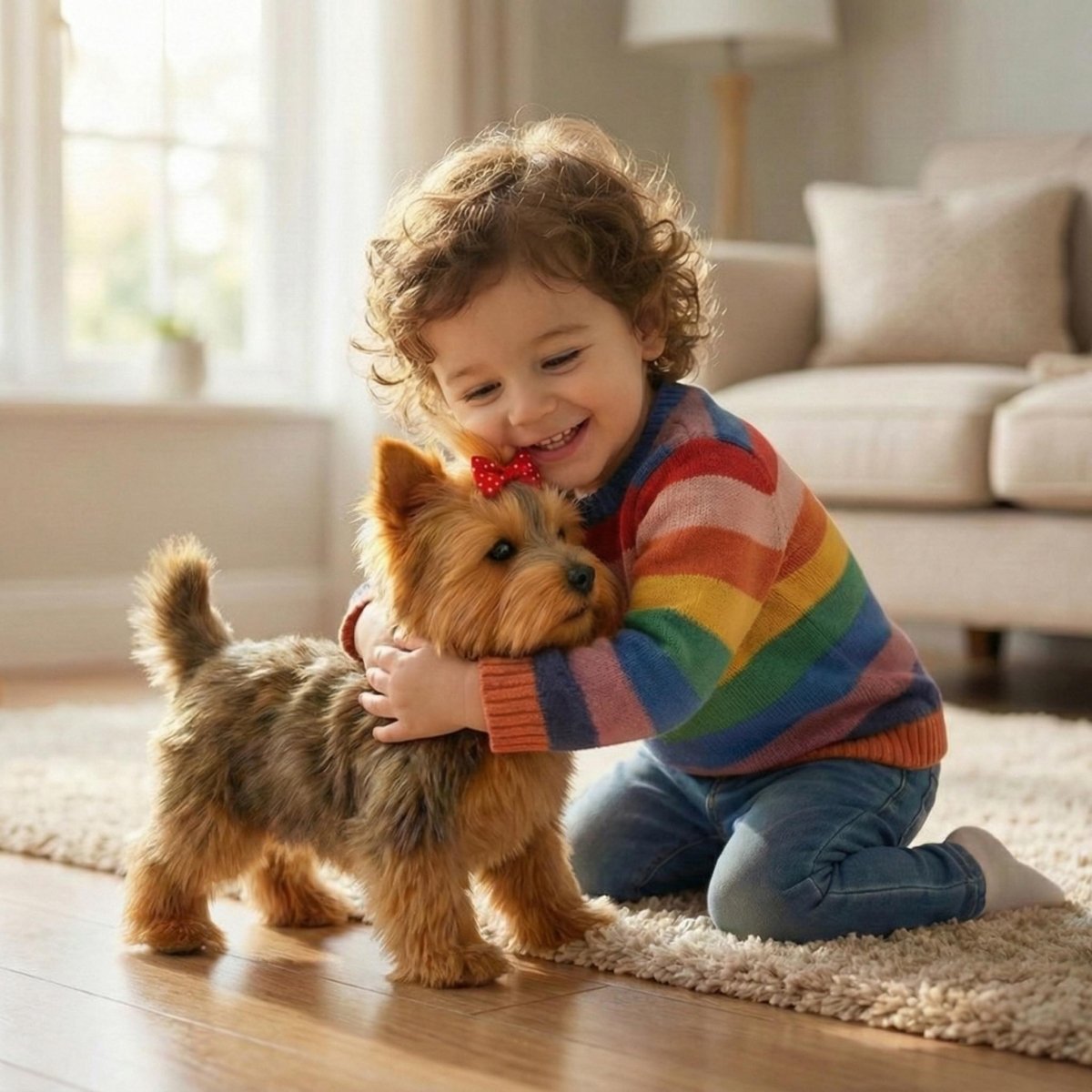 Realistic Interactive Yorkshire Terrier Robot Puppy – Walking & Barking Electronic Pet Toy