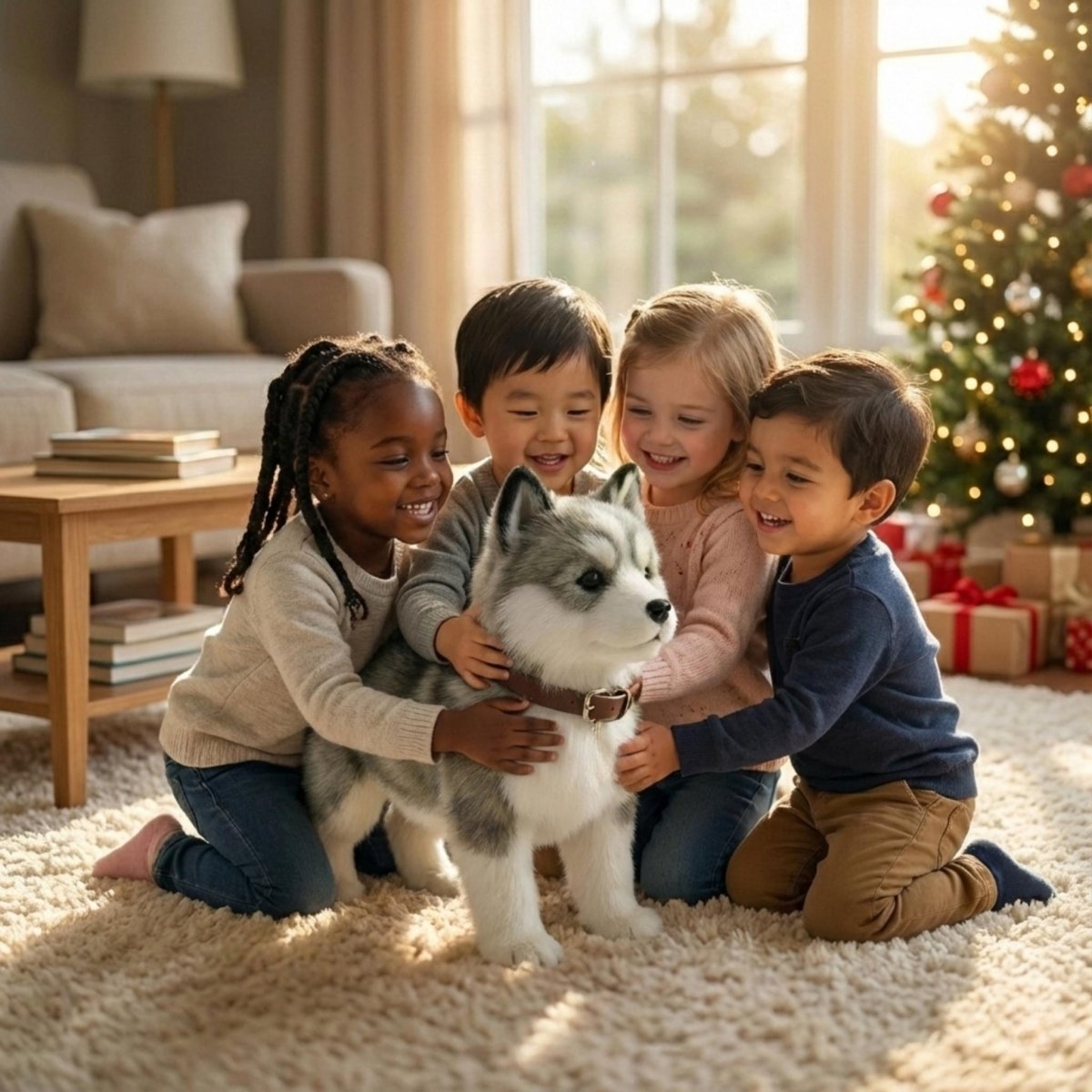 Interactive Walking Husky Puppy – Realistic Barking & Moving Electronic Robot Dog Toy