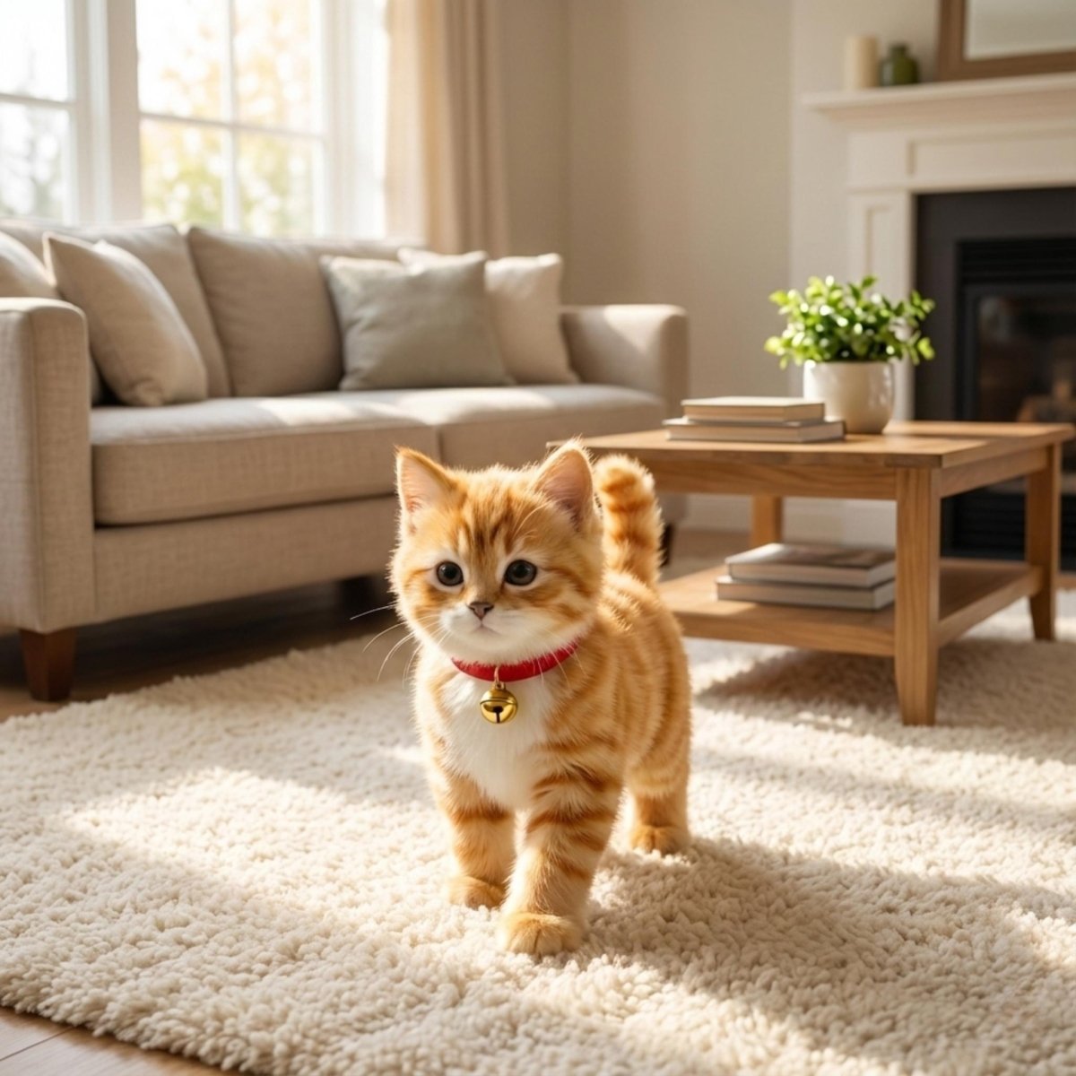 Realistic Interactive Orange Tabby Robot Kitten – Walking & Meowing Electronic Pet Toy