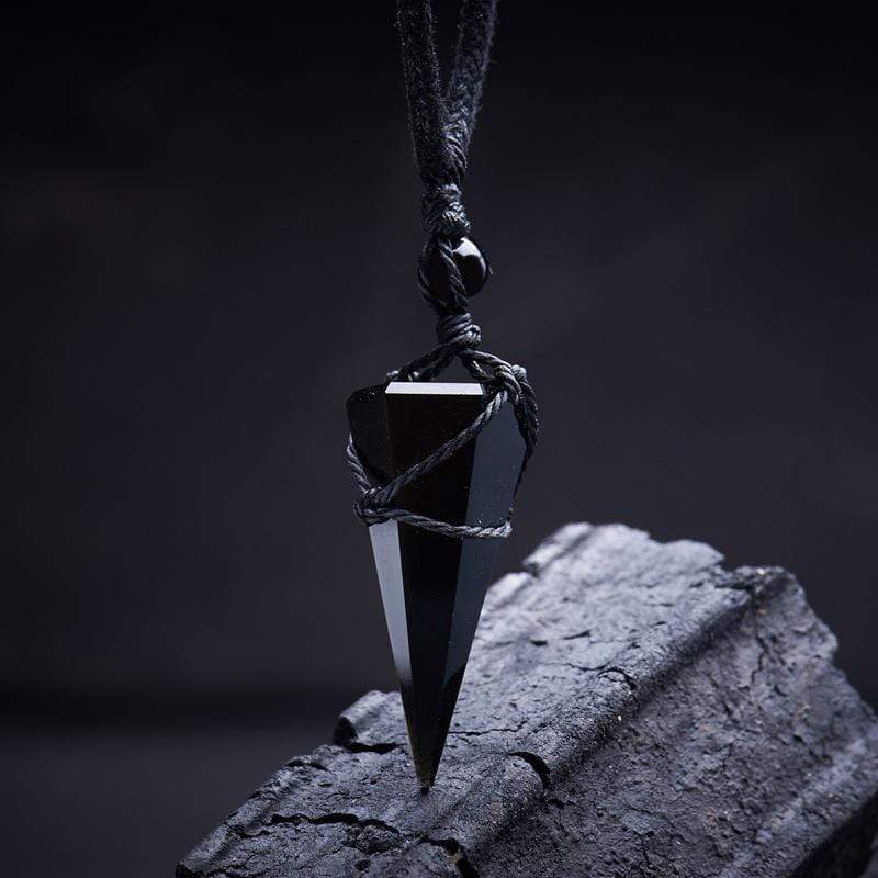 Tibetan Black Obsidian Amulet