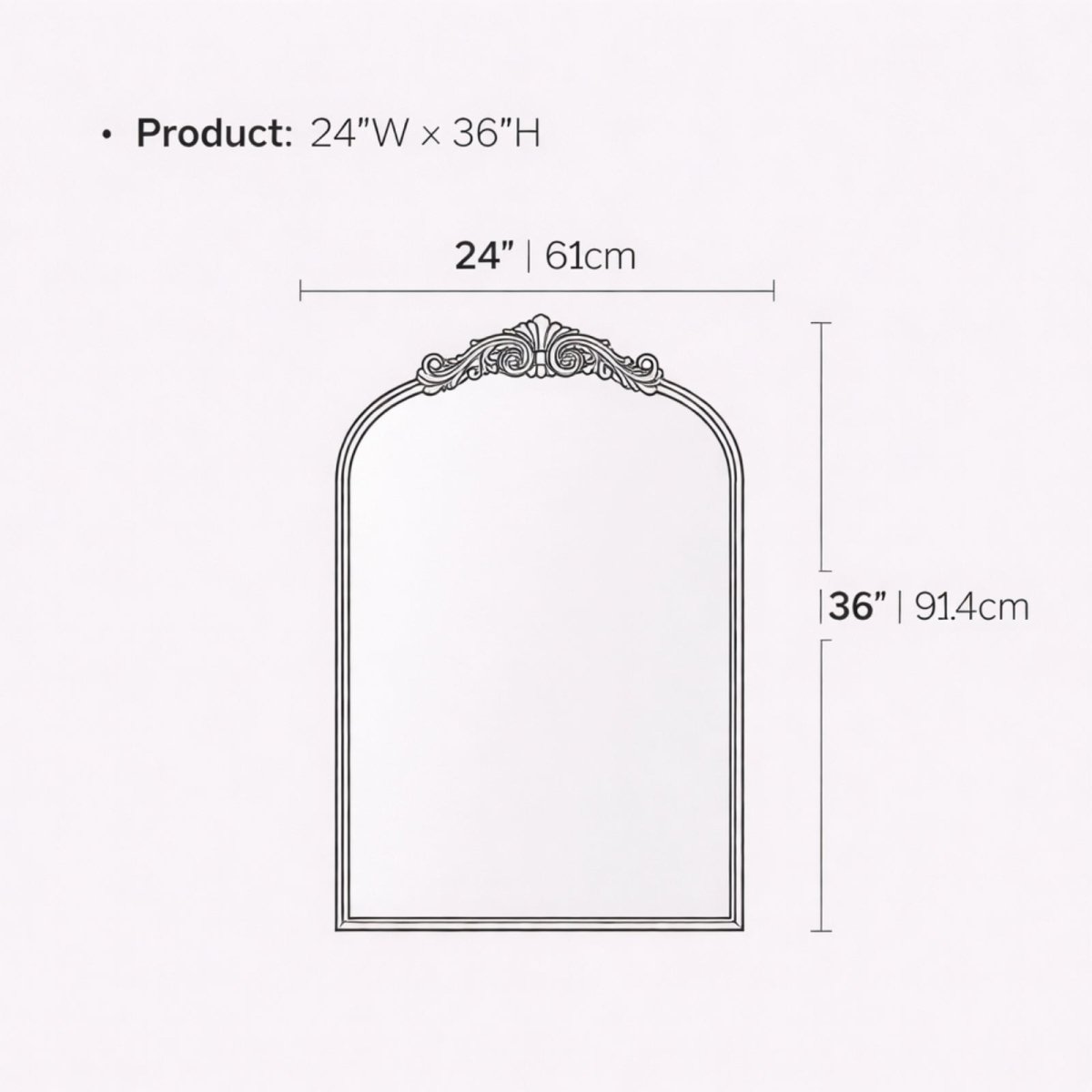 The Aveline Estate Mirror | Vintage-Baroque Arched Statement