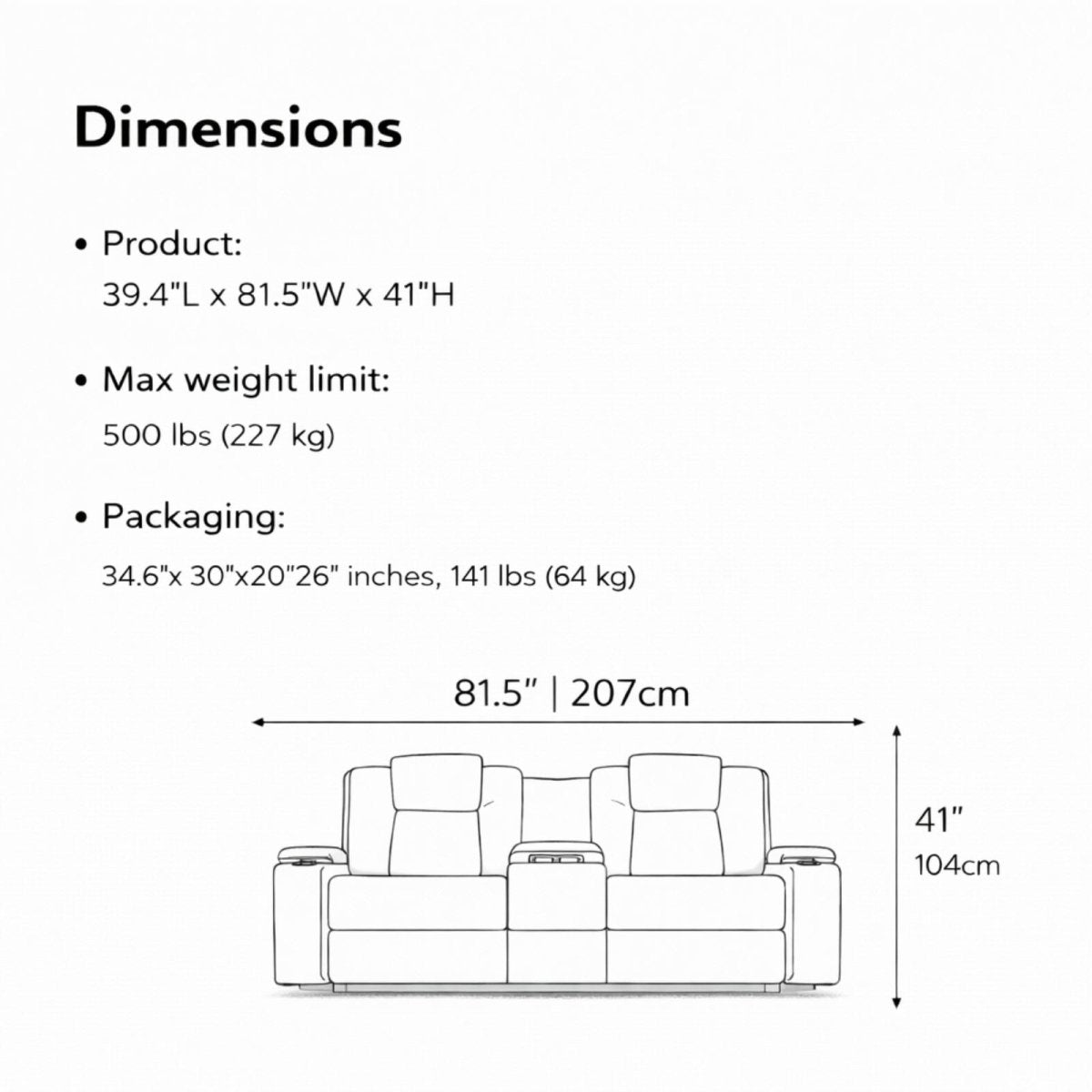 The Maverick Cinema Console | Smart Power Reclining Loveseat