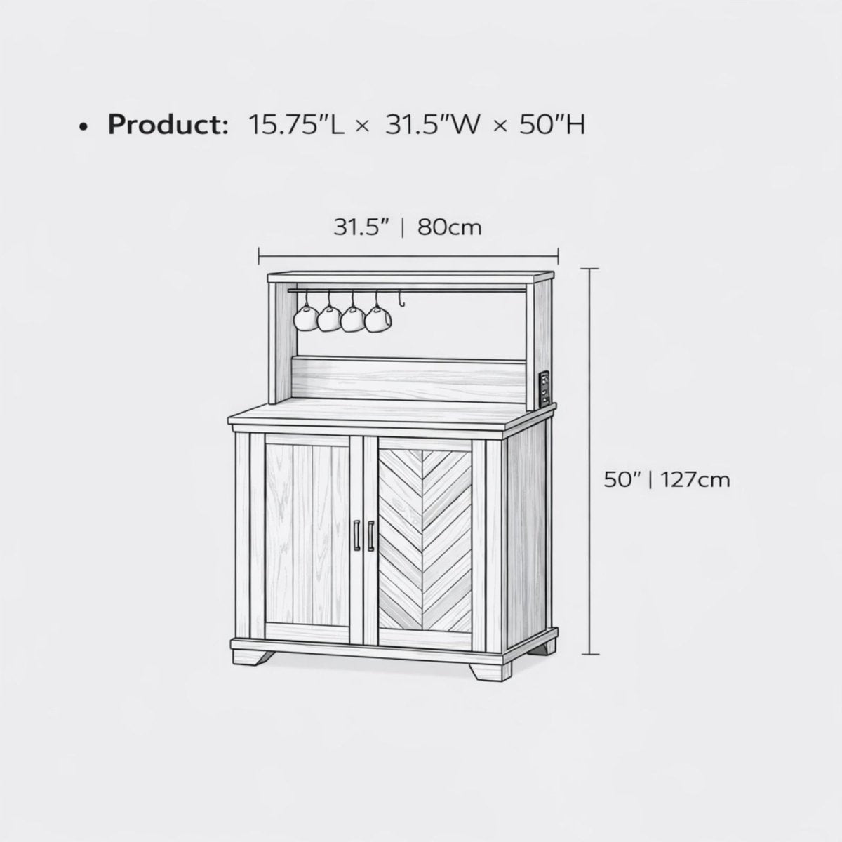 The Siena Morning Station | Herringbone Power-Equipped Coffee Bar