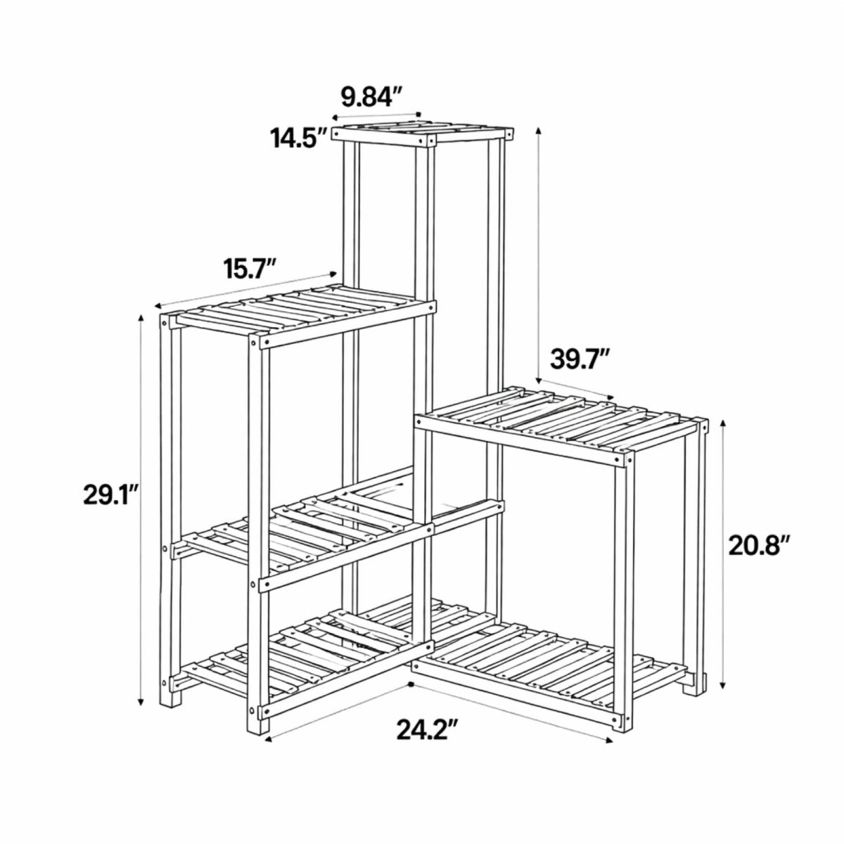 The Arboretum Corner Stand | Tiered Botanical Display