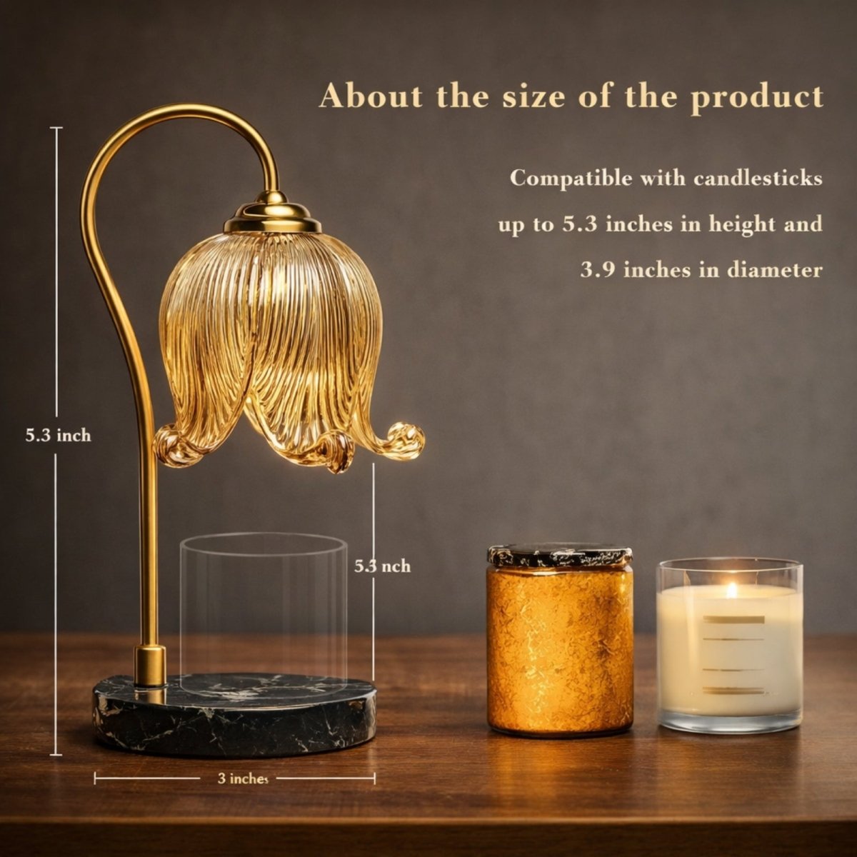 The Aurelia Glow Lamp | Marble &amp; Brass Botanical Warmer
