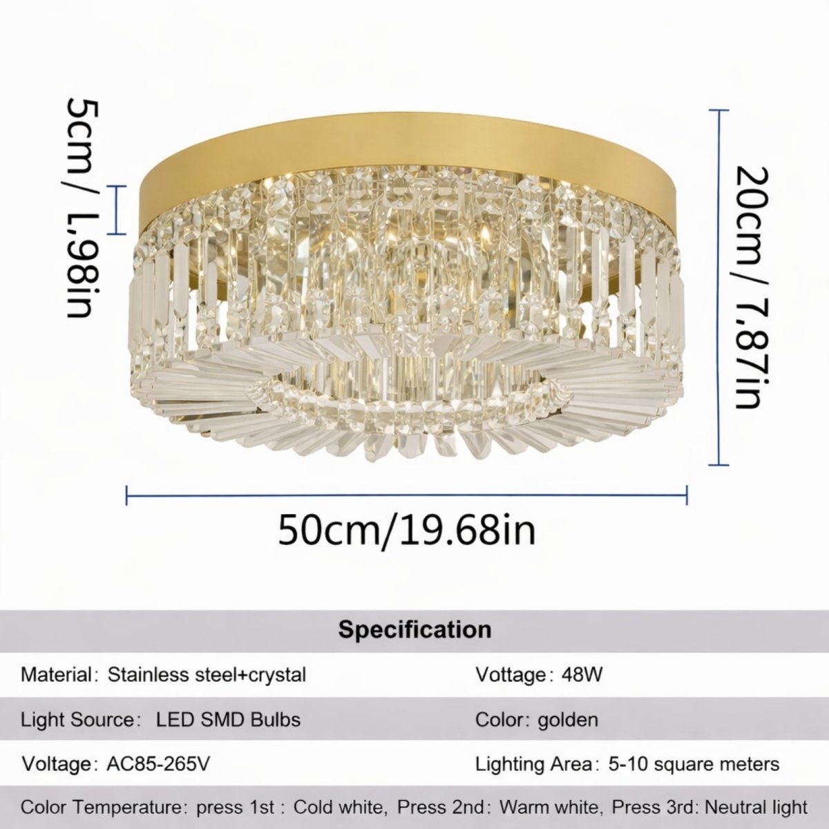 The Celestial Prism Flush Mount | Modern Crystal Halo