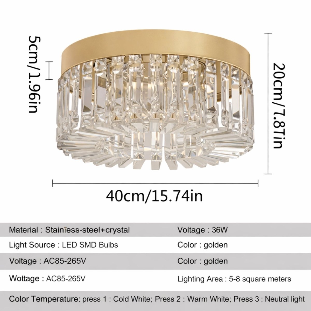 The Celestial Prism Flush Mount | Modern Crystal Halo