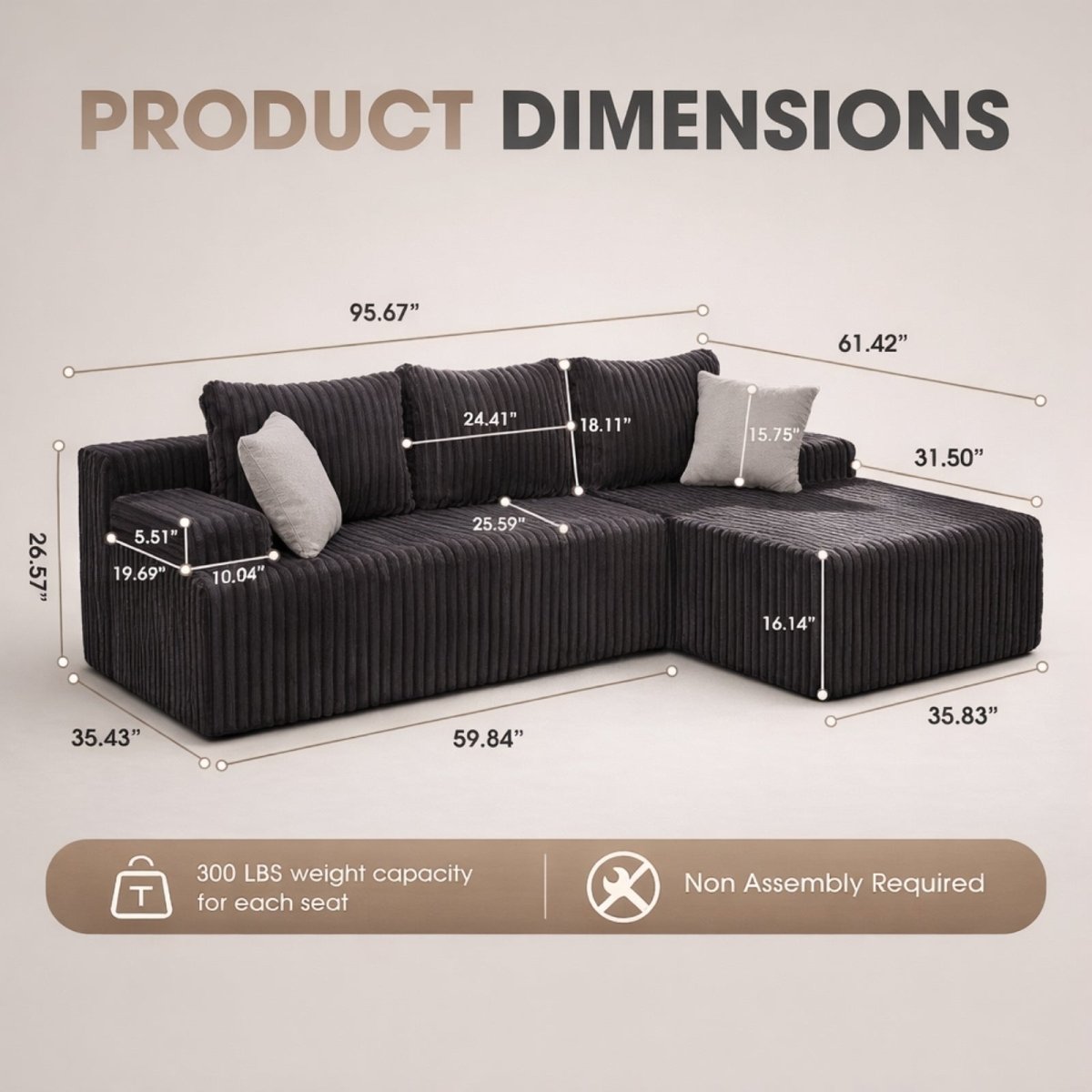 The Altitude Modular | Deep-Seat Cloud Sectional &amp; Ottoman