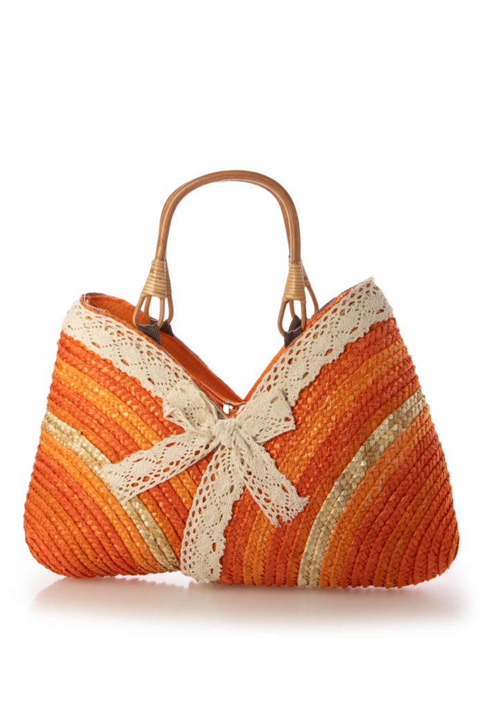 Rainbow Stripe Straw Bag