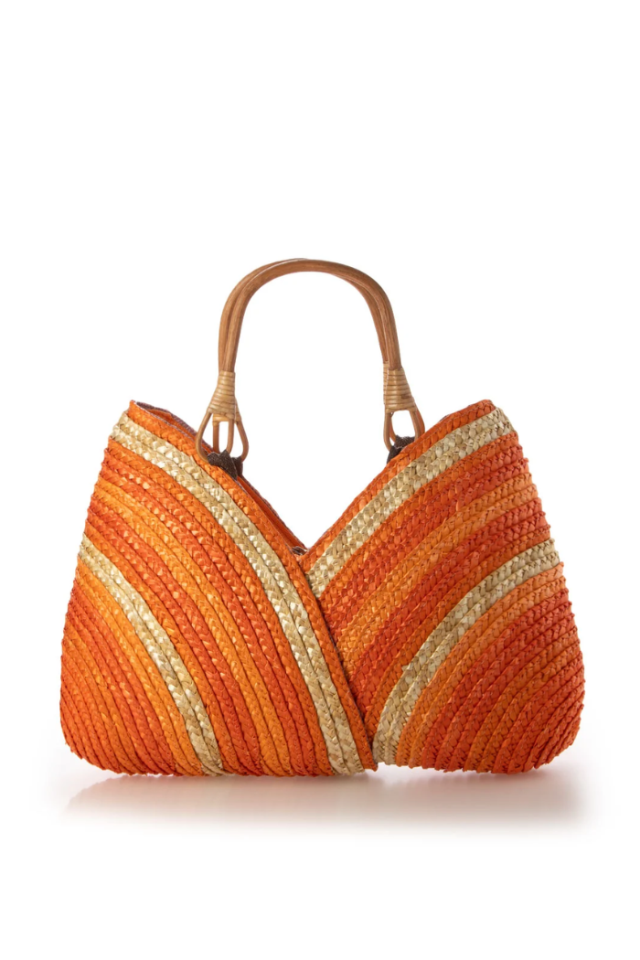 Rainbow Stripe Straw Bag