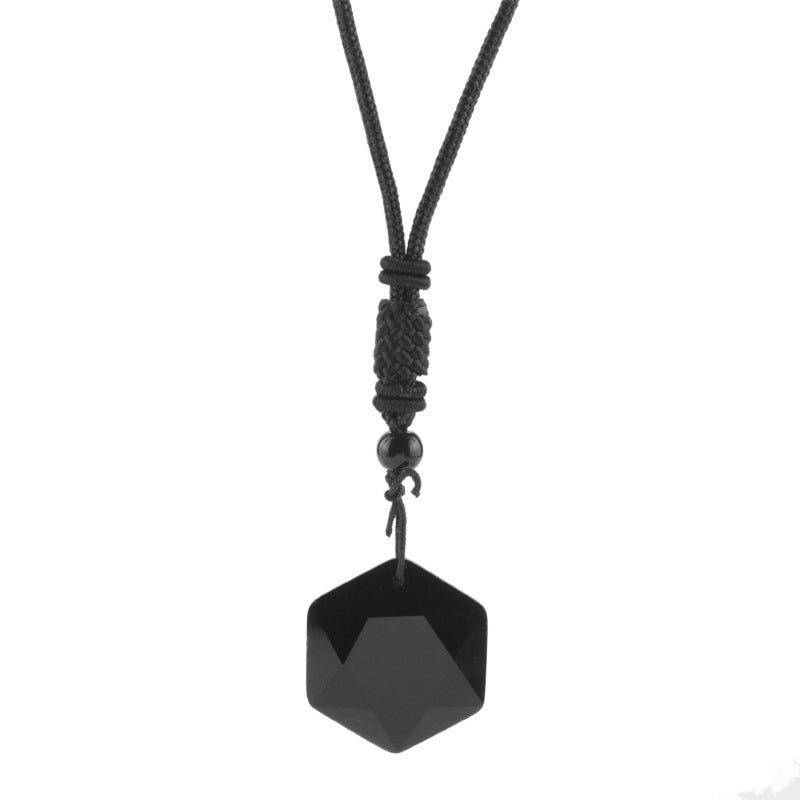 Tibetan Black Obsidian Amulet