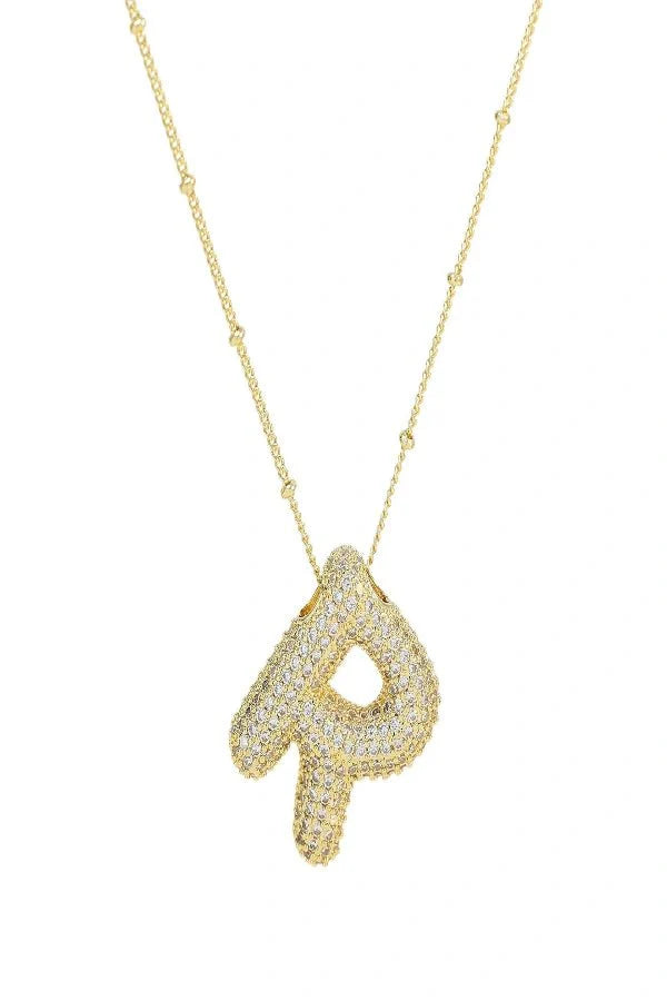 Savannah Diamond Bubble Letter Necklace