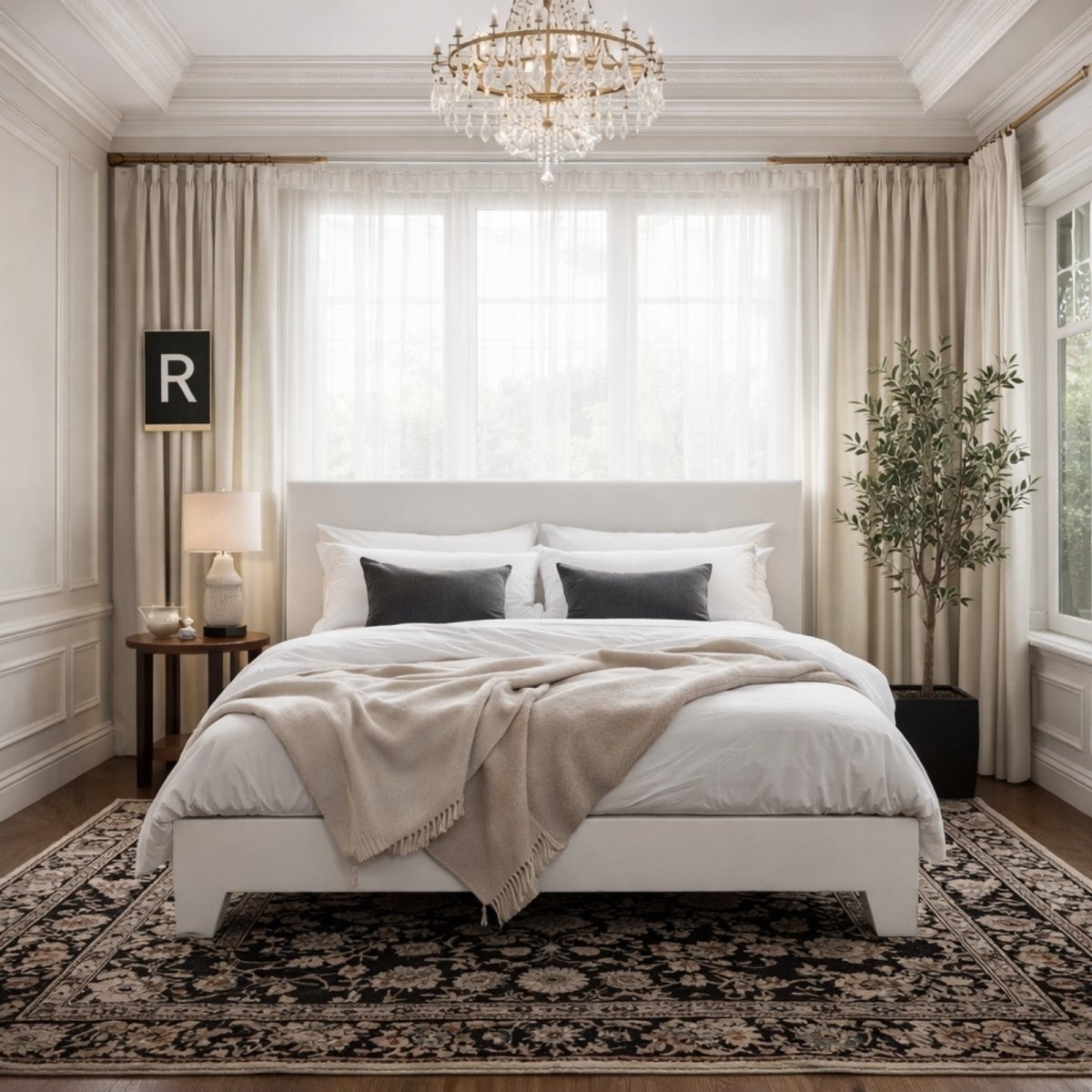 Close-up view of the Kouvr bed's headboard demonstrating the 3-level height adjustment options for a custom fit.