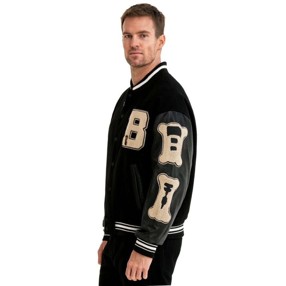 collegiate style," "Americana fashion," "hip hop jacket," "oversized silhouette," and "embroidered outerwear