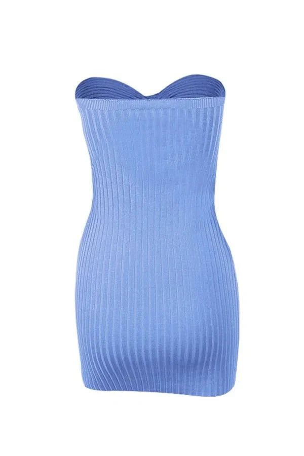 bandeau dress,body-hugging,sculpting fit, cerulean blue, and cocktail attire