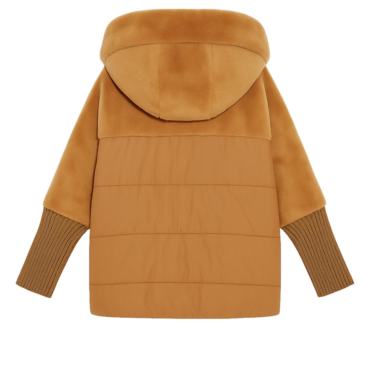 Deep khaki kouvr hooded jacket on a white background