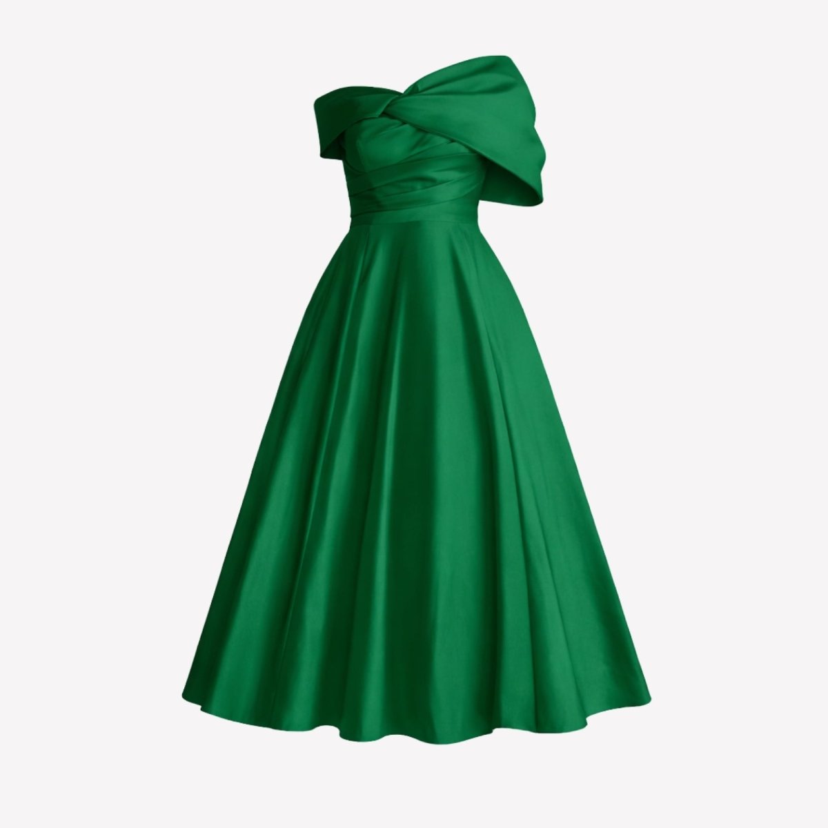 Back view of the Kouvr Fashion green formal dress showing the lace-up corset detail.